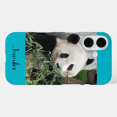 かわいいジャイアントパンダブルーの背景と名前 Case-Mate iPhoneケース (裏面 (横))