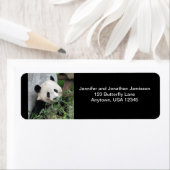 かわいいジャイアントパンダ、ブラック差出人住所ラベル ラベル (インサイチュ)