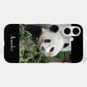 かわいいジャイアントパンダ、黒背景、名前をカスタムする Case-Mate iPhoneケース (裏面 (横))