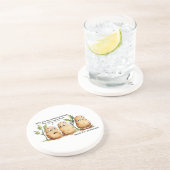 かわいいジャガイモはポテトパおもしろいンのつま先がある コースター (側面)