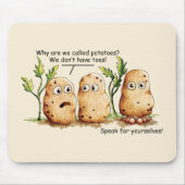 かわいいジャガイモはポテトパおもしろいンのつま先がある マウスパッド (正面)