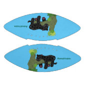 かわいいジャガー黒ヒョウ猫の漫画イラストレーション アメリカンフットボール (パネル)