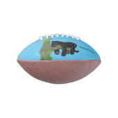 かわいいジャガー黒ヒョウ猫の漫画イラストレーション アメリカンフットボール (回転90)