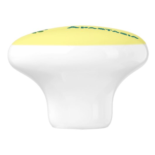 かわいいジャガー黒ヒョウ猫の漫画イラストレーション セラミックノブ (側面)