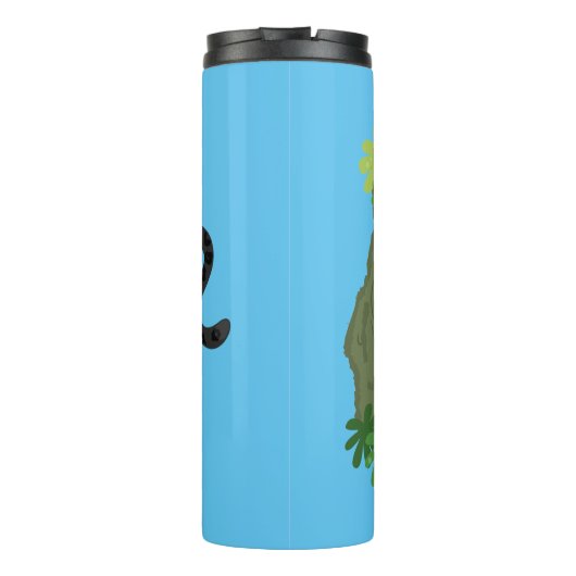 かわいいジャガー黒ヒョウ猫の漫画イラストレーション タンブラー (裏面)