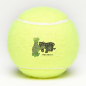 かわいいジャガー黒ヒョウ猫の漫画イラストレーション テニスボール (裏面)