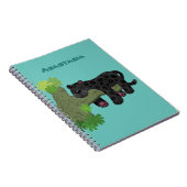 かわいいジャガー黒ヒョウ猫の漫画イラストレーション ノートブック (右側)