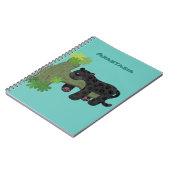 かわいいジャガー黒ヒョウ猫の漫画イラストレーション ノートブック (左側)