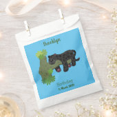 かわいいジャガー黒ヒョウ猫の漫画イラストレーション フェイバーバッグ (クリップ留めされた状態)