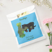 かわいいジャガー黒ヒョウ猫の漫画イラストレーション フェイバーバッグ (封をした状態)