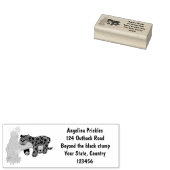 かわいいジャガー黒ヒョウ猫の漫画イラストレーション ラバースタンプ (押印)