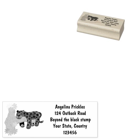 かわいいジャガー黒ヒョウ猫の漫画イラストレーション ラバースタンプ (押印)