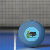 かわいいジャガー黒ヒョウ猫の漫画イラストレーション 卓球ボール (ネット)