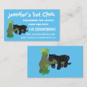 かわいいジャガー黒ヒョウ猫の漫画イラストレーション 名刺 (正面/裏面)