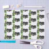 かわいいジャガー黒ヒョウ猫の漫画イラストレーション 薄葉紙 (クラフト)