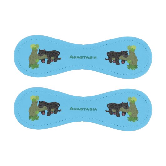 かわいいジャガー黒ヒョウ猫の漫画イラストレーション 野球ボール (パネル)