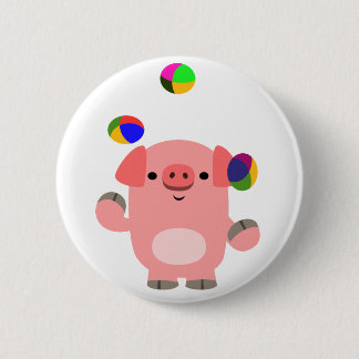 かわいいジャグリングの漫画ブタ 缶バッジ