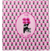 かわいいジャグリングパンダパーソナライズされたベア シャワーカーテン (正面)