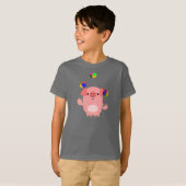 かわいいジャグリング漫画の豚の子供Tシャツ Tシャツ (正面フル)