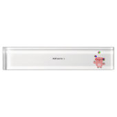 かわいいジャグリング漫画ブタ机用ネームプレート デスクネームプレート (正面)