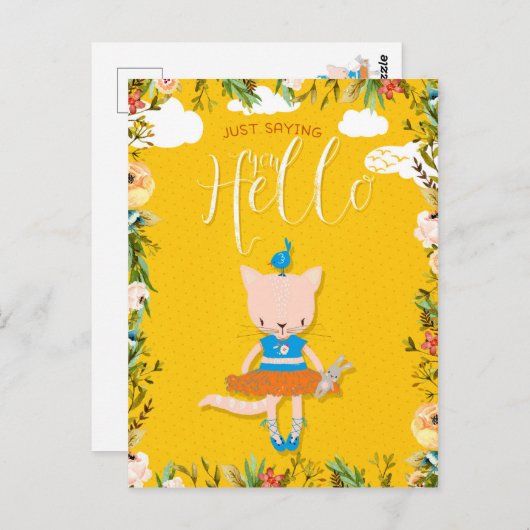 かわいいジャストことわざこんにちは ポストカード (正面/裏面)