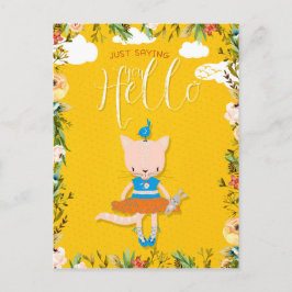 かわいいジャストことわざこんにちは ポストカード