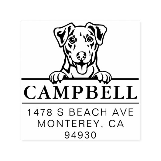 かわいいジャックラッセルカスタムドッグアドレススタンプ セルフインキングスタンプ (デザイン)