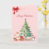 かわいいジャックラッセルテリアのクリスマスカード♡シーズン カード (黄色い花)