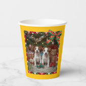 かわいいジャックラッセルテリアの子犬たちとクリスマス♡ 紙コップ (正面)