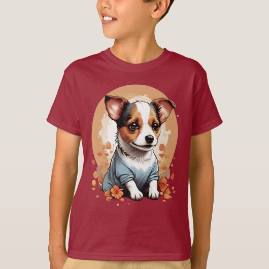 かわいいジャックラッセルパピー Tシャツ (正面)