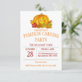 かわいいジャック・オ・ランタンのかぼちゃの彫りパーティー 招待状 (スタンド正面)
