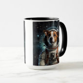 かわいいジャック・ラッセル・テリア宇宙飛行士 マグカップ (正面右)