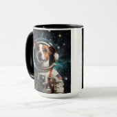 かわいいジャック・ラッセル・テリア宇宙飛行士 マグカップ (正面左)