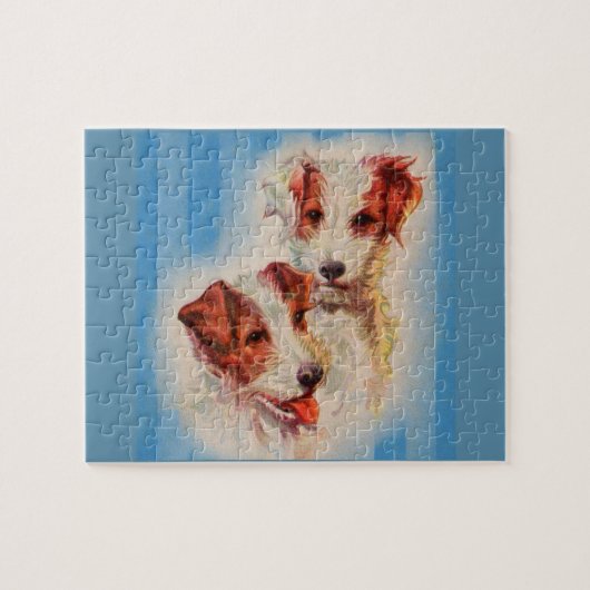 かわいいジャック・ラッセル・テリア ジグソーパズル (横)