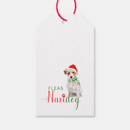 かわいいジャック・ラッセル・テリア・フリーズナヴィドクリスマス ギフトタグ (裏面)