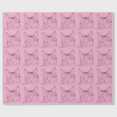 かわいいジャパニーズ風猫の包装紙  ラッピングペーパー (フラット)