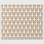 かわいいジャパニーズ風猫の包装紙  ラッピングペーパー (フラット)