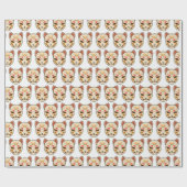 かわいいジャパニーズ風猫の包装紙  ラッピングペーパー (フラット)