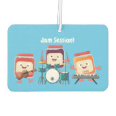 かわいいジャムセッション漫画ミュージシャンユーモア カーエアーフレッシュナー (裏面)