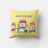 かわいいジャムセッション漫画ミュージシャンユーモア クッション (裏面)