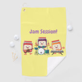 かわいいジャムセッション漫画ミュージシャンユーモア ゴルフタオル (インサイチュ)