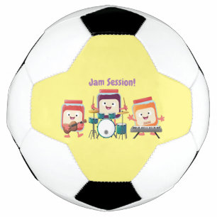 かわいいジャムセッション漫画ミュージシャンユーモア サッカーボール