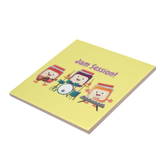かわいいジャムセッション漫画ミュージシャンユーモア タイル (側面)