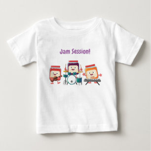かわいいジャムセッション漫画ミュージシャンユーモア ベビーTシャツ