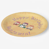 かわいいジャムセッション漫画ミュージシャンユーモア ペーパープレート (アングル)