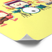 かわいいジャムセッション漫画ミュージシャンユーモア ポスター (角)