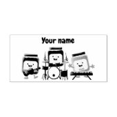 かわいいジャムセッション漫画ミュージシャンユーモア ラバースタンプ (インプリント)