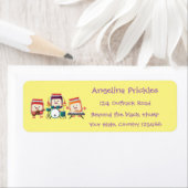 かわいいジャムセッション漫画ミュージシャンユーモア ラベル (インサイチュ)