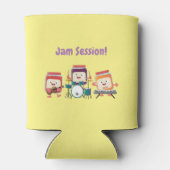 かわいいジャムセッション漫画ミュージシャンユーモア 缶クーラー (裏面)