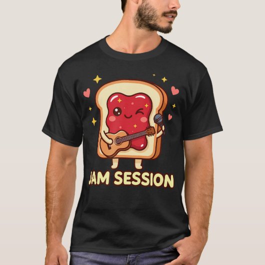 かわいいジャムセッション トースト ギター 音楽 Tシャツ (正面)